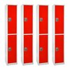Adiroffice 72in x 12in x 12in Double-Compartment Steel Tier Key Lock Storage Locker in Red, 4PK ADI629-202-RED-4PK